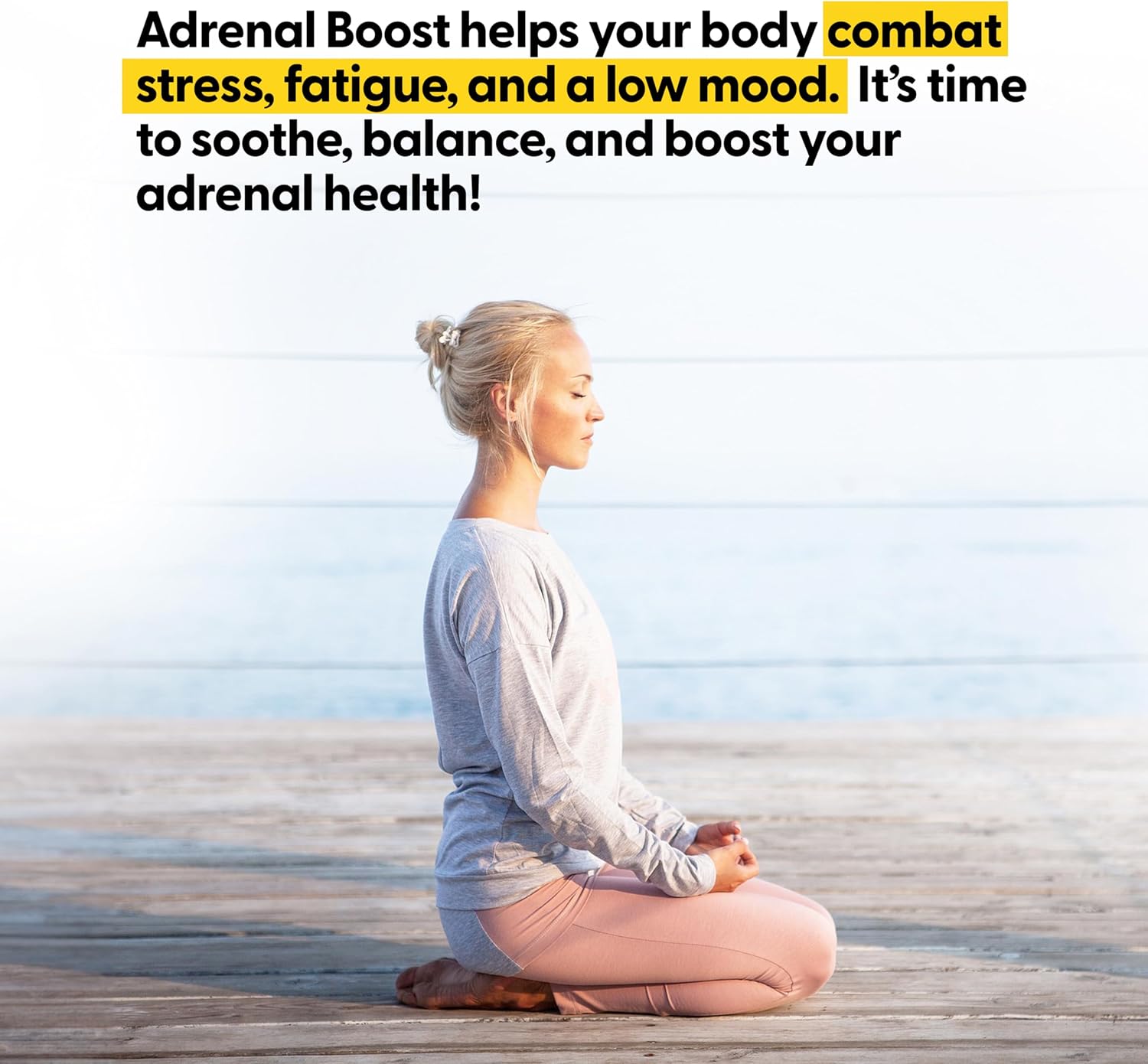 Adrenal Boost Supplement for Immune Support, Stress Relief, Memory, Focus, and Better Sleep - 60 Vegetarian Capsules