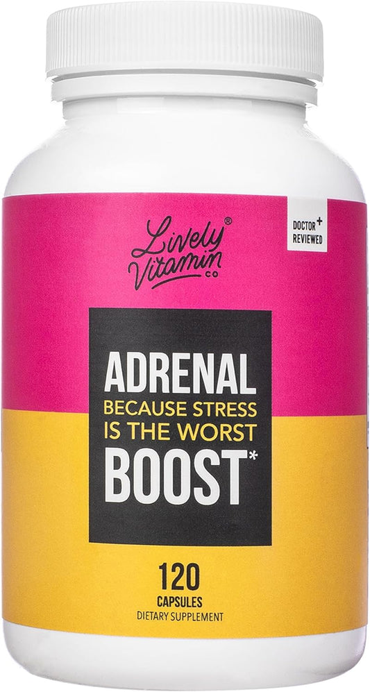 Adrenal Boost Supplement with Ashwagandha, Black Maca, Rhodiola, Ginseng - Supports Immune System, Memory, Focus, and Sleep - 120 Vegetarian Capsules