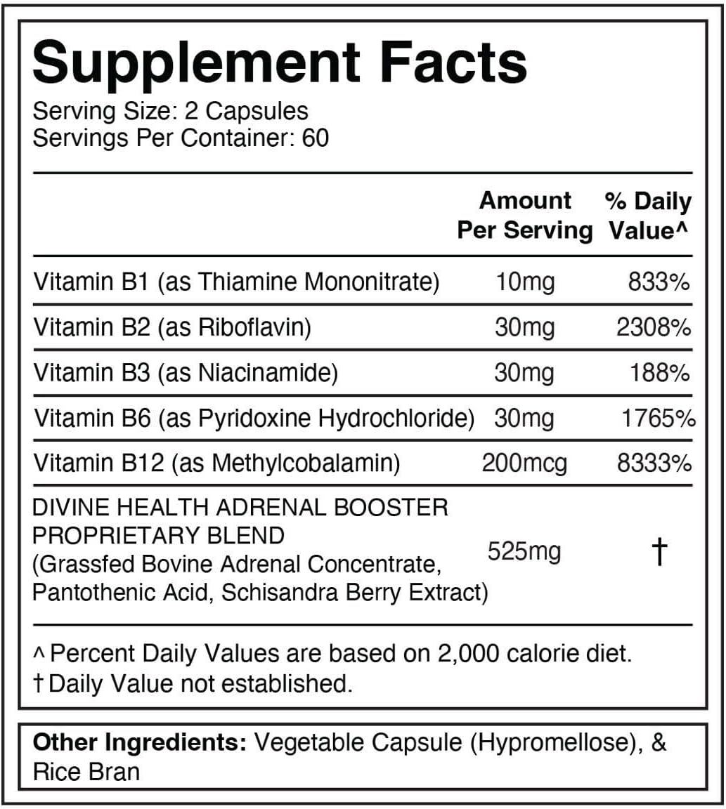 Adrenal Booster for Optimal Health and Wellness - Divine Formula