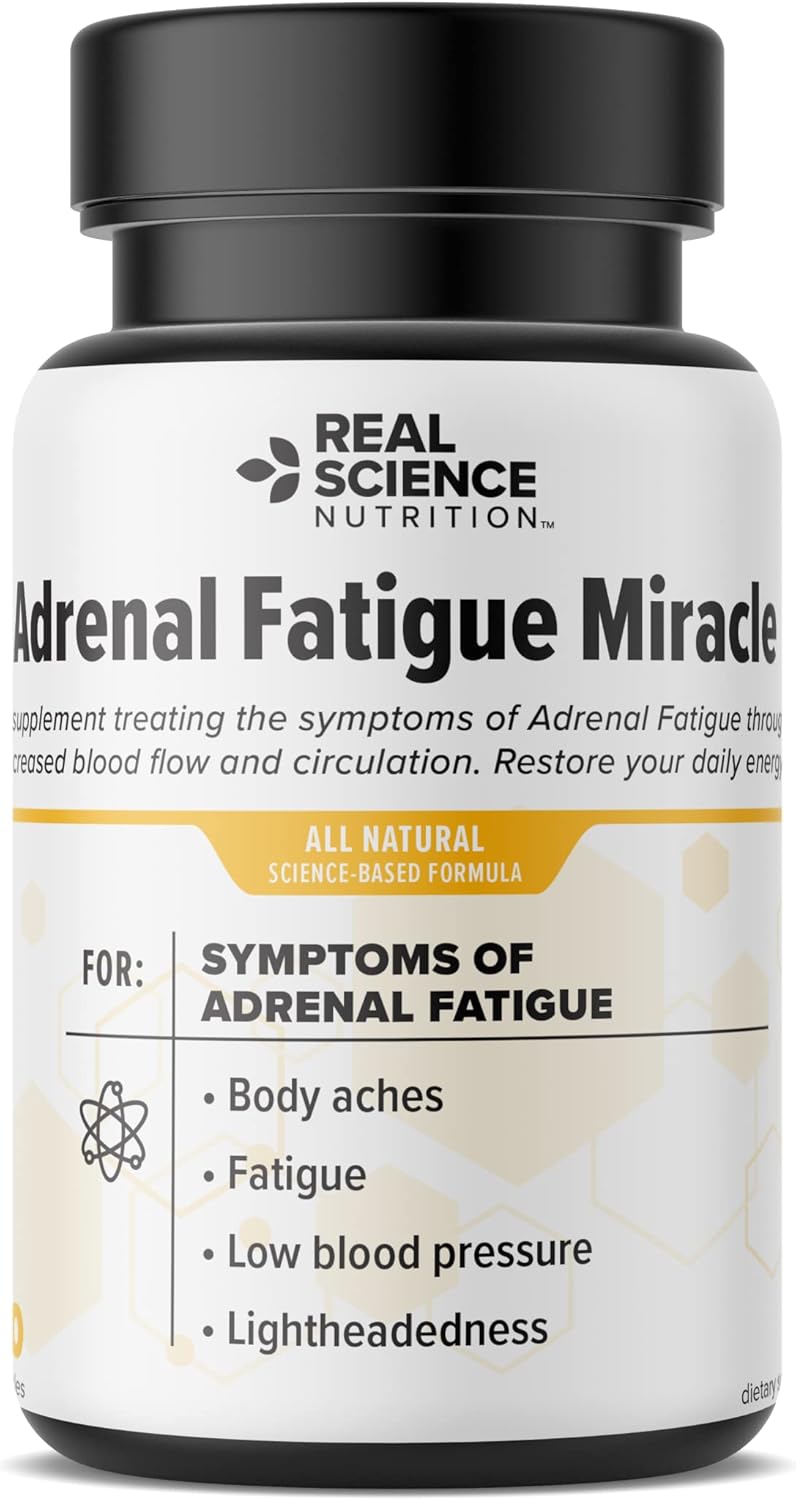 Adrenal Fatigue Miracle Supplement for Healthy Adrenal Gland Function, Stress Relief, and Energy Boost by Real Science Nutrition