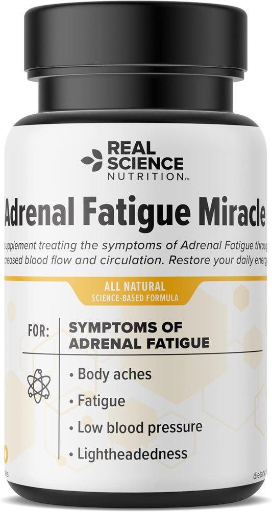 Adrenal Fatigue Miracle Supplement for Healthy Adrenal Gland Function, Stress Relief, and Energy Boost by Real Science Nutrition