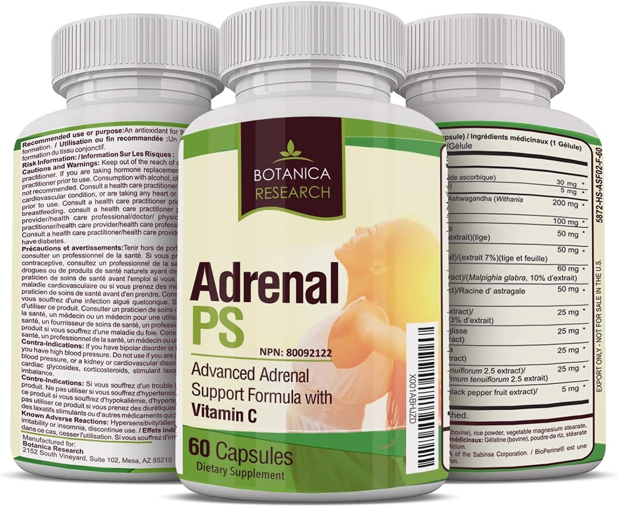 Adrenal Fatigue Support Supplement with Rhodiola Rosea, L-Tyrosine, Panax Ginseng, Holy Basil - Natural Cortisol Gland Complex for Energy & Health