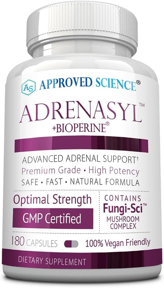 Adrenal Gland Support Supplement - 180 Capsules - Approved Science Adrenasyl