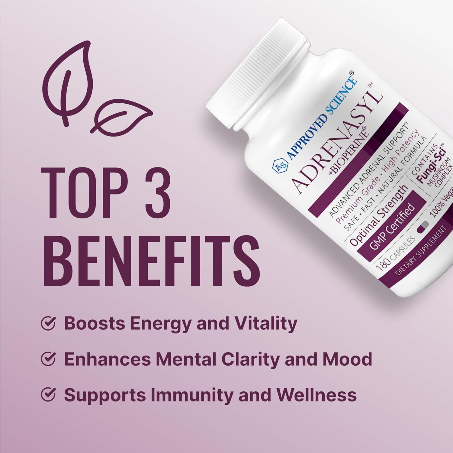 Adrenal Gland Support Supplement - 180 Capsules - Approved Science Adrenasyl