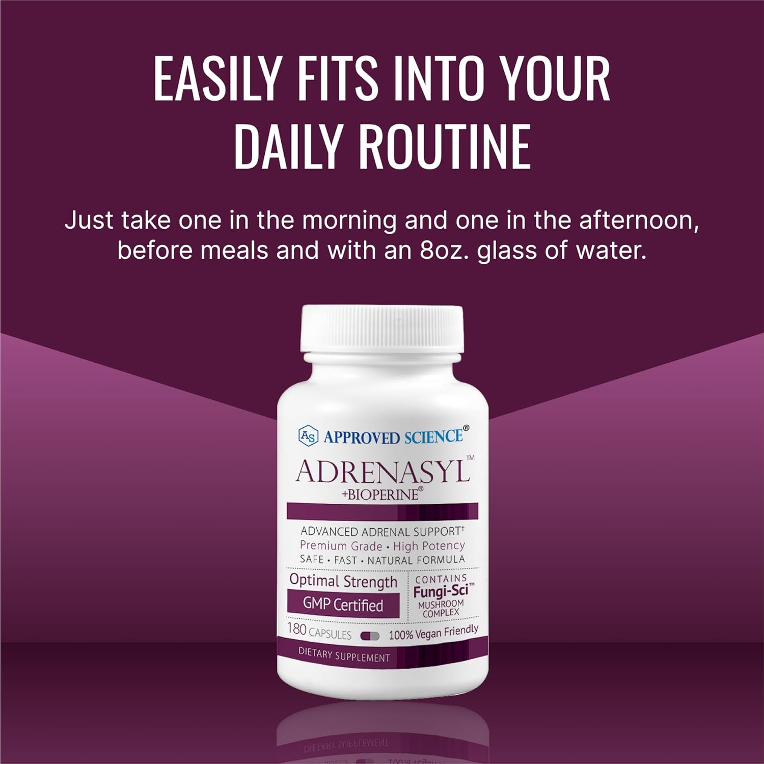 Adrenal Gland Support Supplement - 180 Capsules - Approved Science Adrenasyl