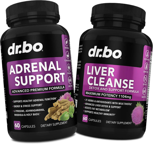 Adrenal Support & Liver Cleanse Detox Supplement - Natural Formula for Cortisol Health and Gallbladder Care - Milk Thistle Dandelion Capsules