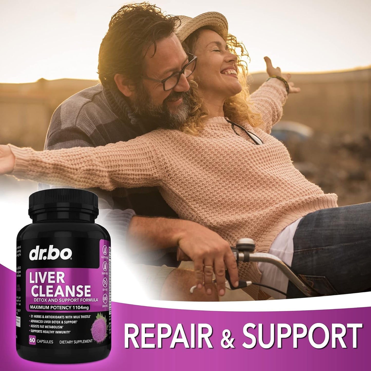 Adrenal Support & Liver Cleanse Detox Supplement - Natural Formula for Cortisol Health and Gallbladder Care - Milk Thistle Dandelion Capsules