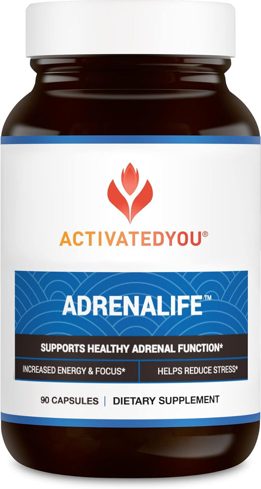 AdrenaLife Stress Relief Supplement with Magnesium, Vitamin B12, & Rhodiola Rosea Extract - 90 Capsules