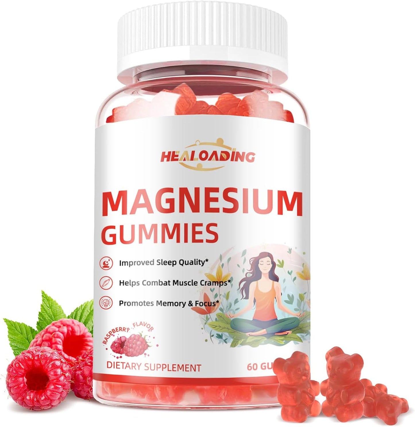 Adults Sleep Support: Magnesium Glycinate Gummies with Vitamin D3, B6, CoQ10 - Promotes Nerve Health, Better Sleep, Muscle Cramp Relief