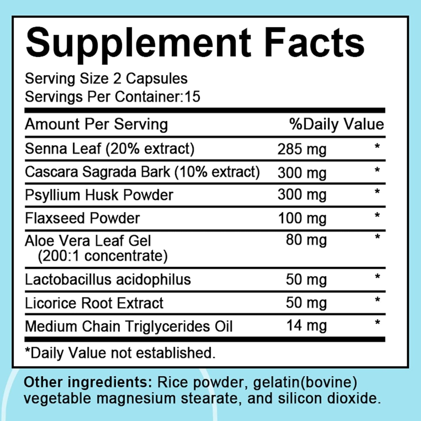 Advanced 15 Day Gut Cleanse Detox with Senna & Psyllium Husk - Non-GMO 30 Capsules for Men & Women