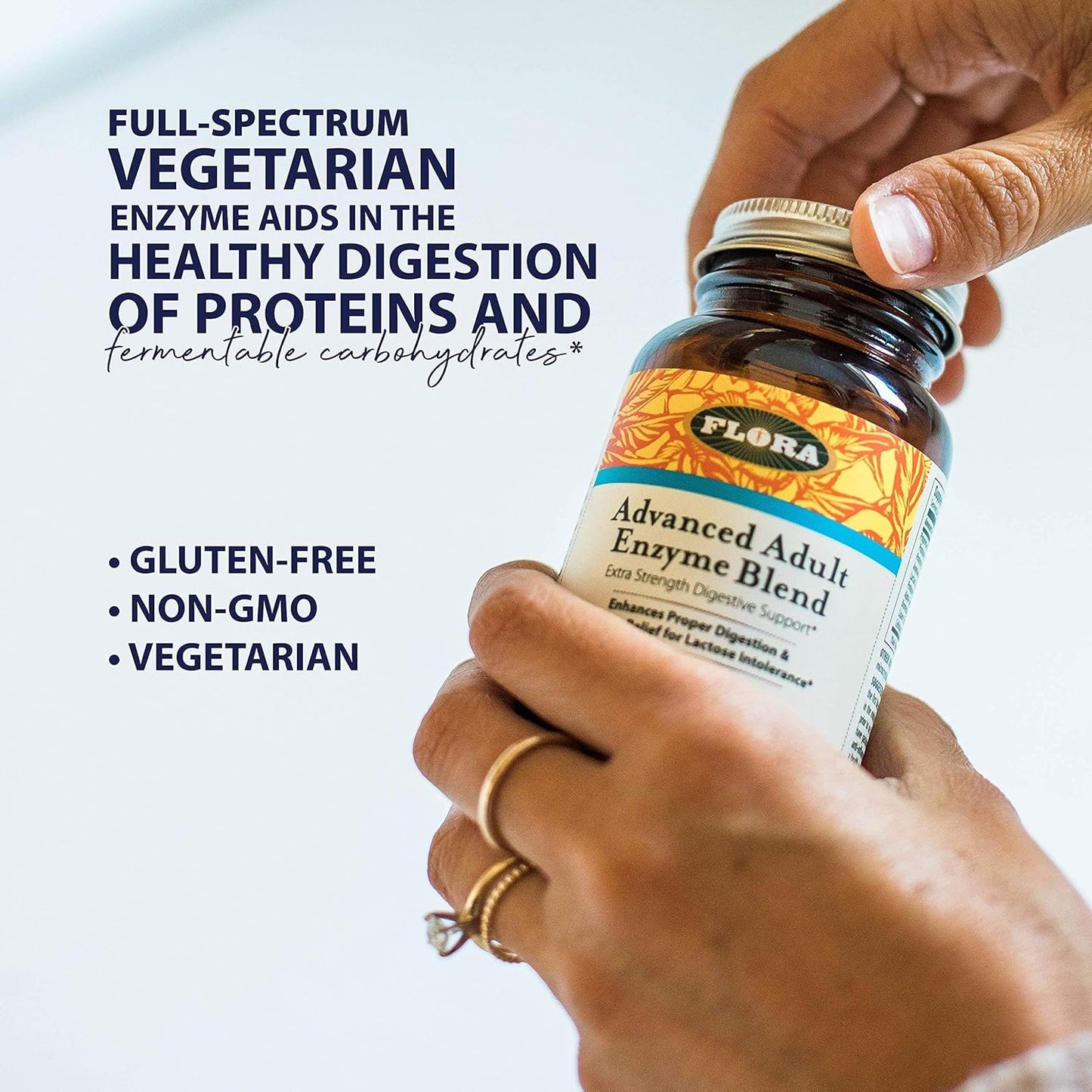 Advanced Adult Enzyme Blend with Lactase for Digestion & Lactose Intolerance Relief - 60 Vegetarian Capsules