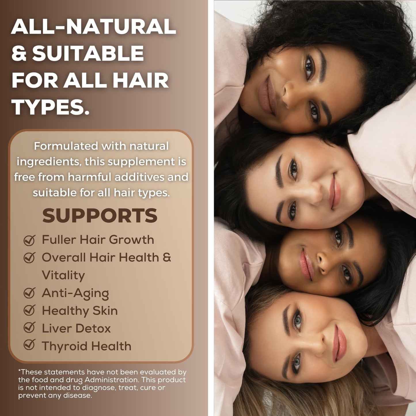 Advanced All in One Hair Formula with Biotin, Saw Palmetto, DHT Blocker & Trace Minerals - Hair, Skin & Nails Supplement - 90 Capsules for Men & Women