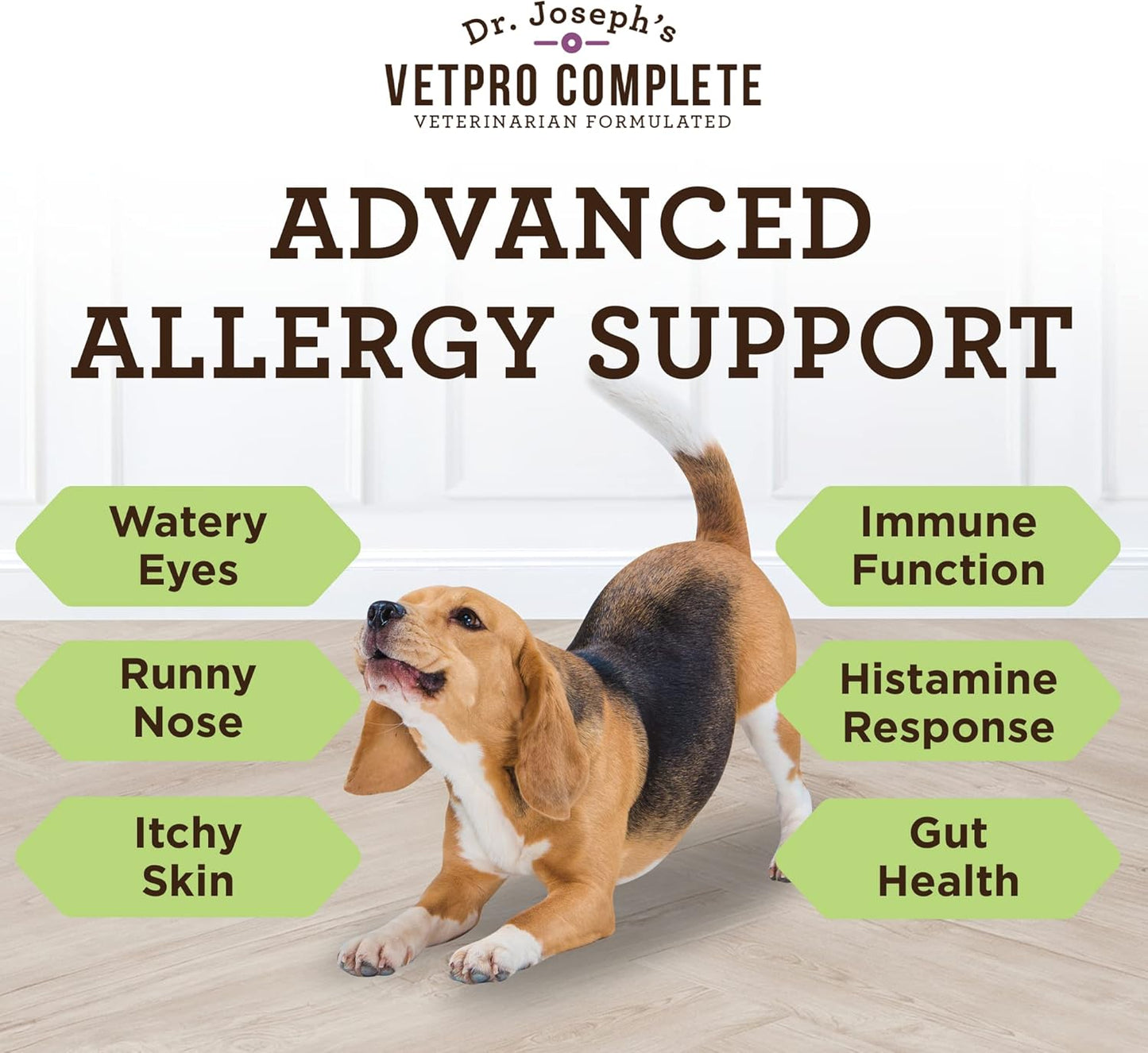 Advanced Allergy and Itch Support for Dogs - Seasonal Allergies, Itchy Skin, Immunity Boost - Salmon Oil, Probiotics, Colostrum - VetPro Formula