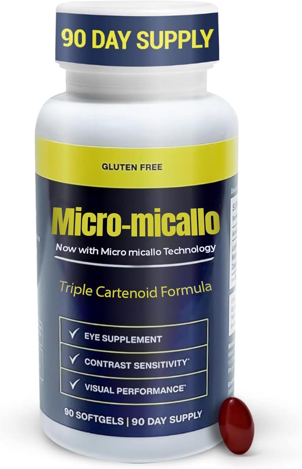 Advanced Carotenoid Eye Health Formula for Adults - 90 Softgels, 3 Month Supply