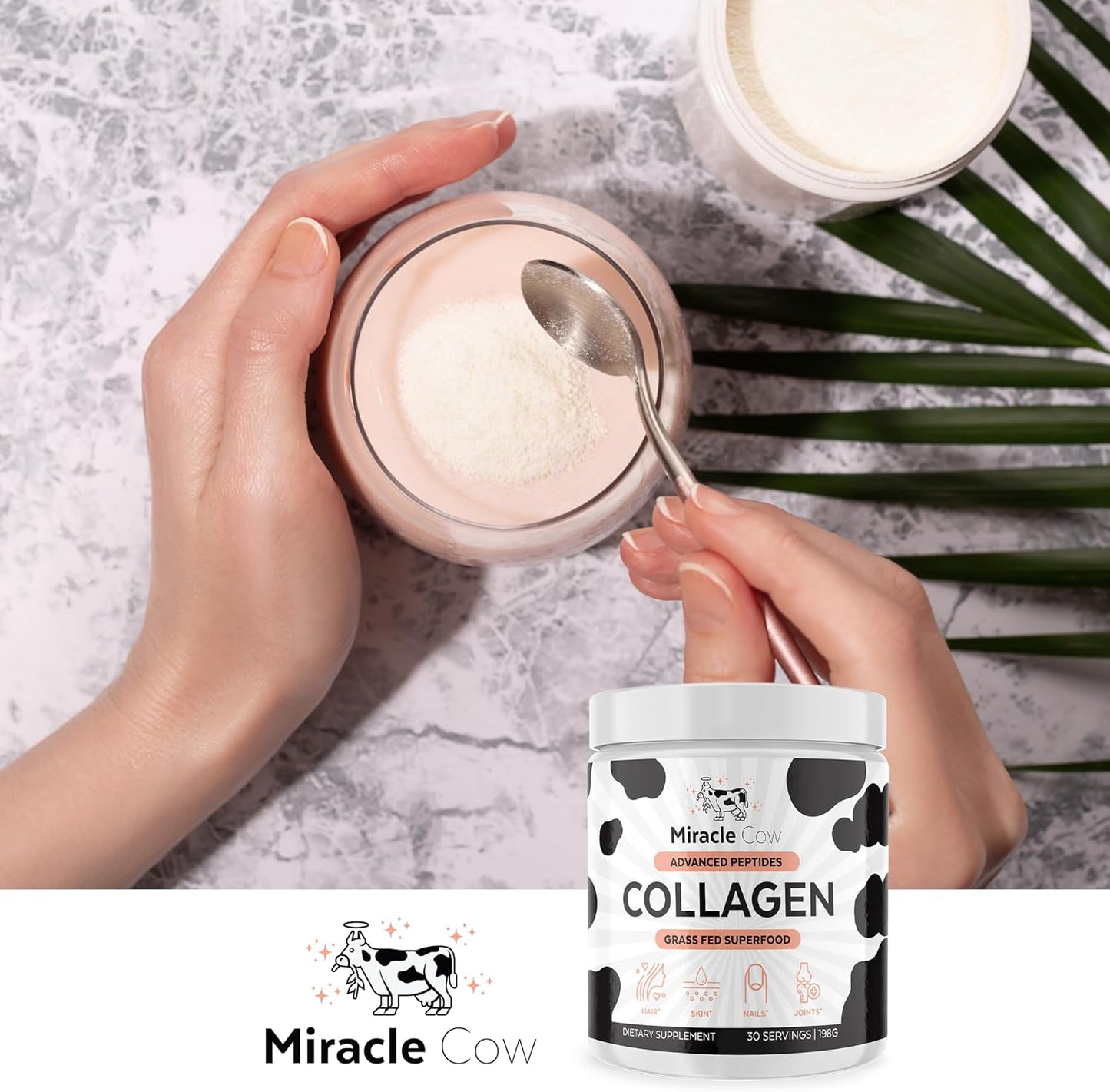 Advanced Collagen Peptides Powder for Hair Skin and Nails Health, Bone and Joint Support - Unflavored Hydrolyzed Collagen Powder for Men and Women - Easy to Dissolve & Absorb - 9 Oz