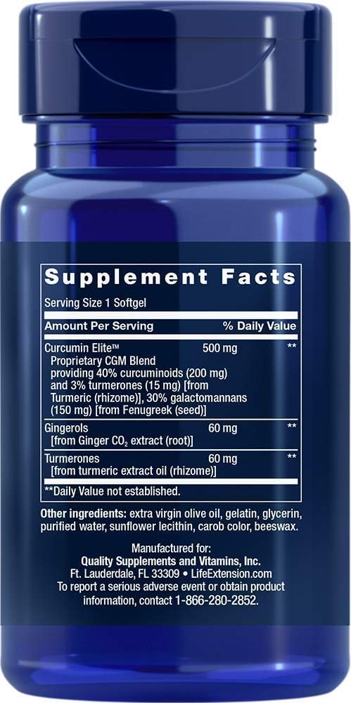 Advanced Curcumin Elite with Ginger & Turmerones - Life Extension 30 Softgels
