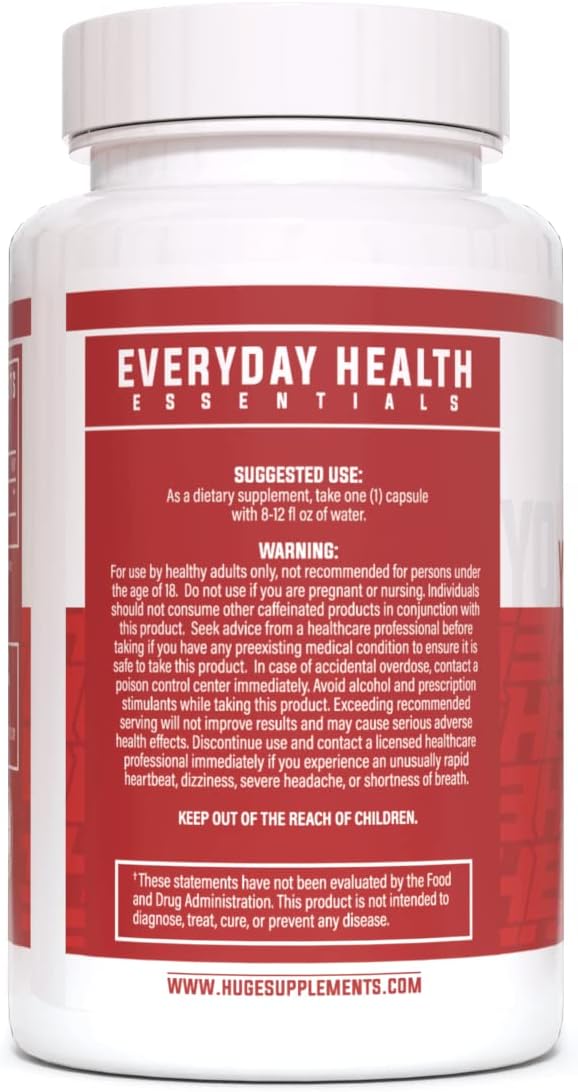 Advanced Energy & Performance Formula with Yohimbine HCl for Body Recomposition - 5mg per Serving (60 Capsules)