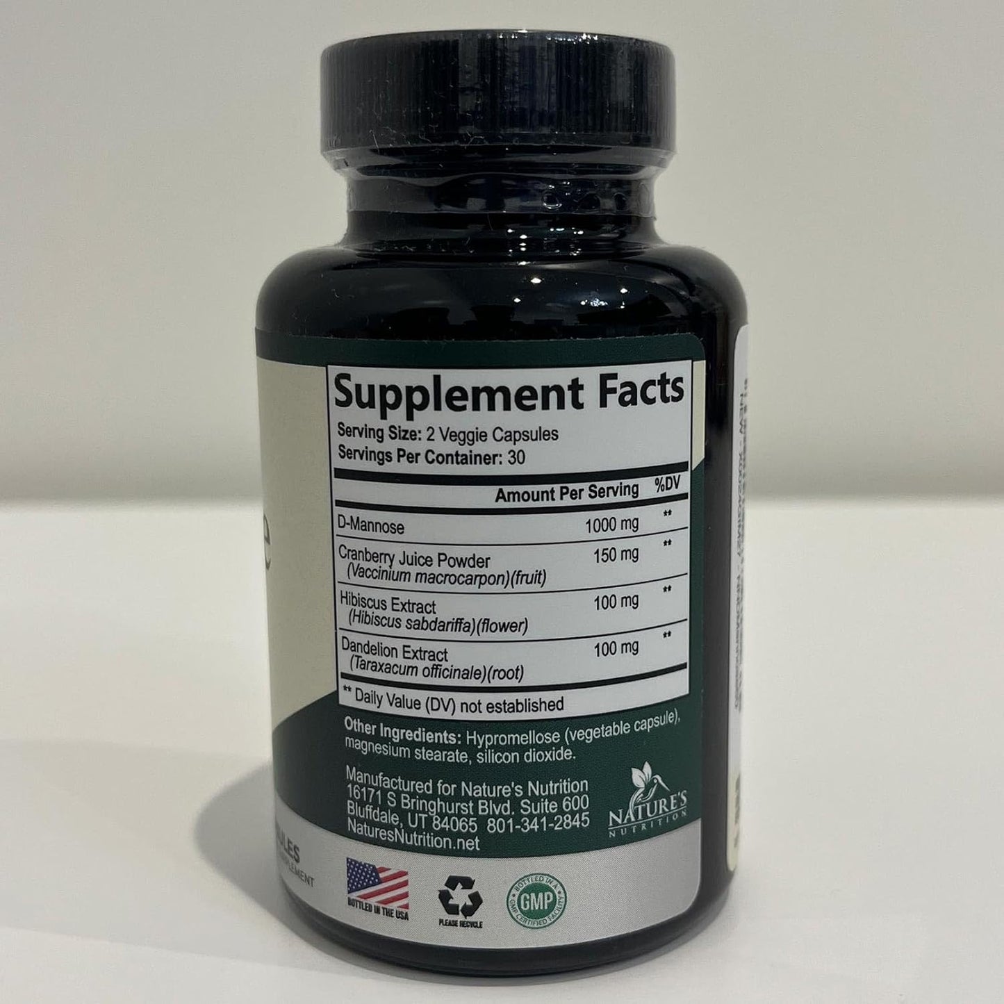 Advanced Formula DMannose Pills with Cranberry 1350mg - Natural Bladder & Urinary Tract Support - D Mannose Supplements for Men & Women - Non-GMO, Vegan - 60 Capsules