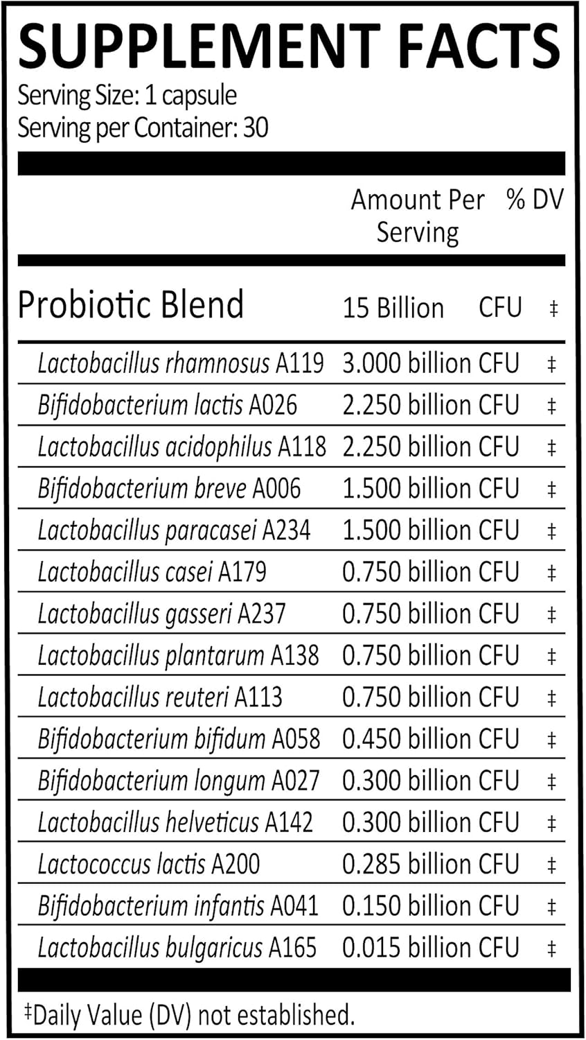 Advanced Gut Health Gentle-Care Probiotic for Digestive Wellness - Multi-Strain Formula, 30 Capsules