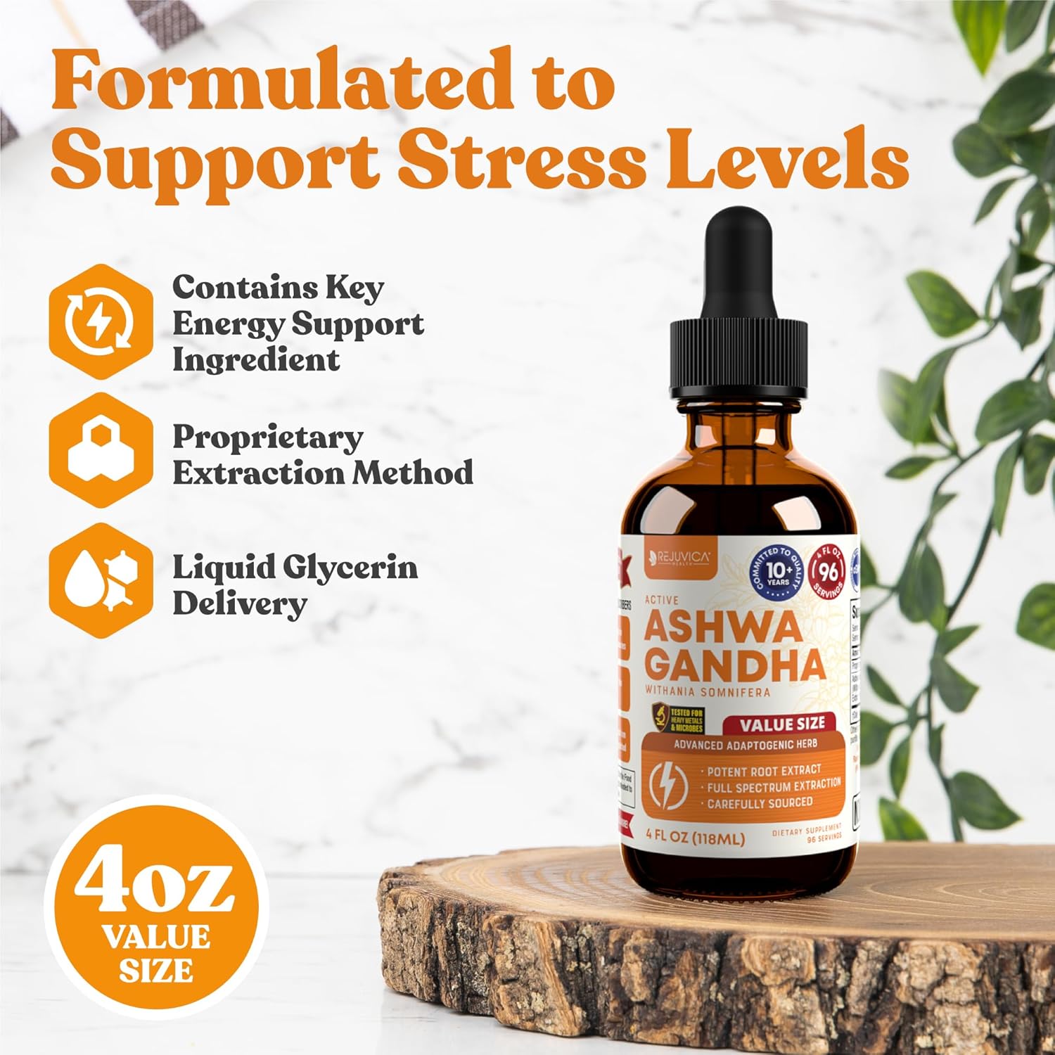 Advanced Liquid Ashwagandha Supplement - Withania Somnifera Extract - Rich in Withanolides - Pure Ashwagandha Roots Formula