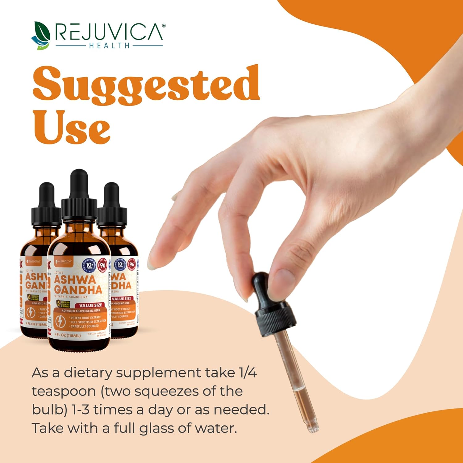 Advanced Liquid Ashwagandha Supplement - Withania Somnifera Extract - Rich in Withanolides - Pure Ashwagandha Roots Formula