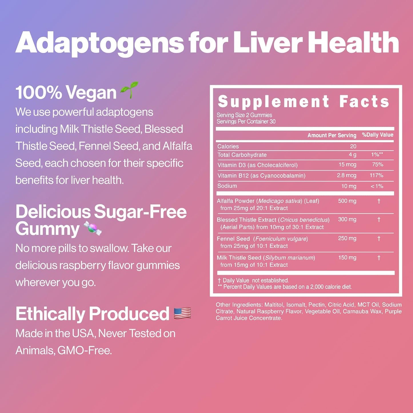 Advanced Liver Support Supplement with Milk Thistle, Alfalfa Leaf, Vitamins D3 and B12 - Habit + Habitat Formula