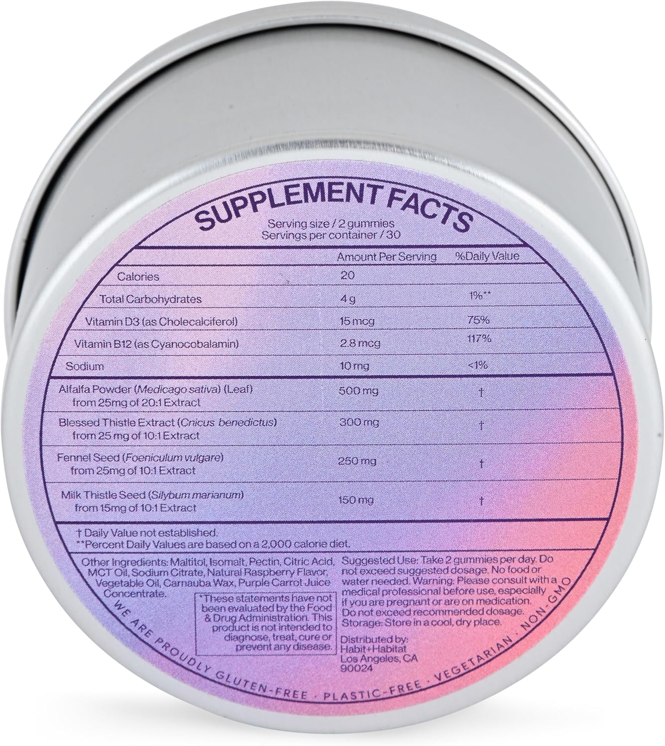 Advanced Liver Support Supplement with Milk Thistle, Alfalfa Leaf, Vitamins D3 and B12 - Habit + Habitat Formula