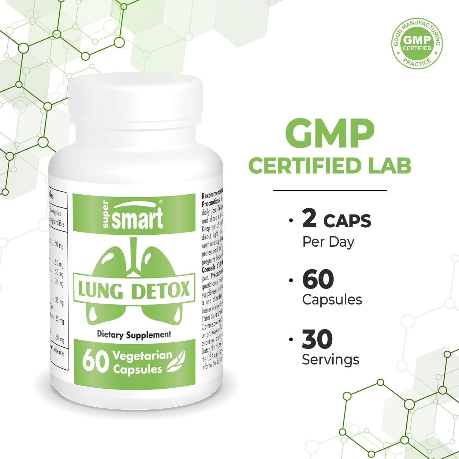 Advanced Lung Detox Supplement with Quercetin, Bromelain, Curcuminoids, EGCG - 60 Non-GMO & Gluten Free Capsules