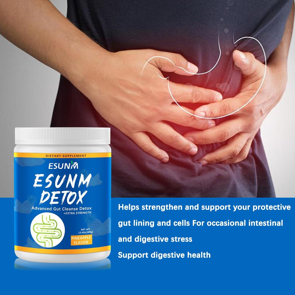 Advanced Natural Colon Cleanse & Detox Powder with Probiotics - 38 Servings for Women & Men