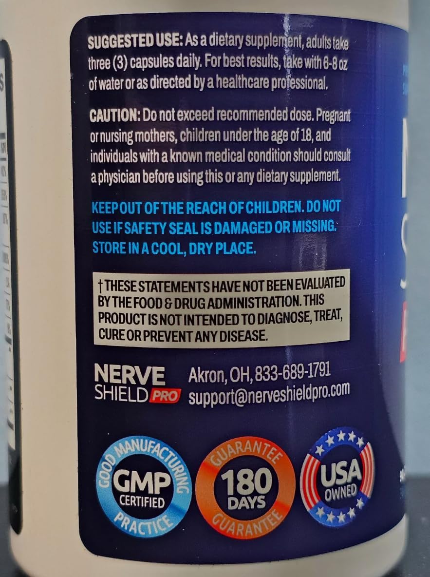 Advanced Nerve Formula with Alpha Lipoic Acid & Lion's Mane - Nerve Health Support Supplement for Neuropathy Relief & Long-Term Care