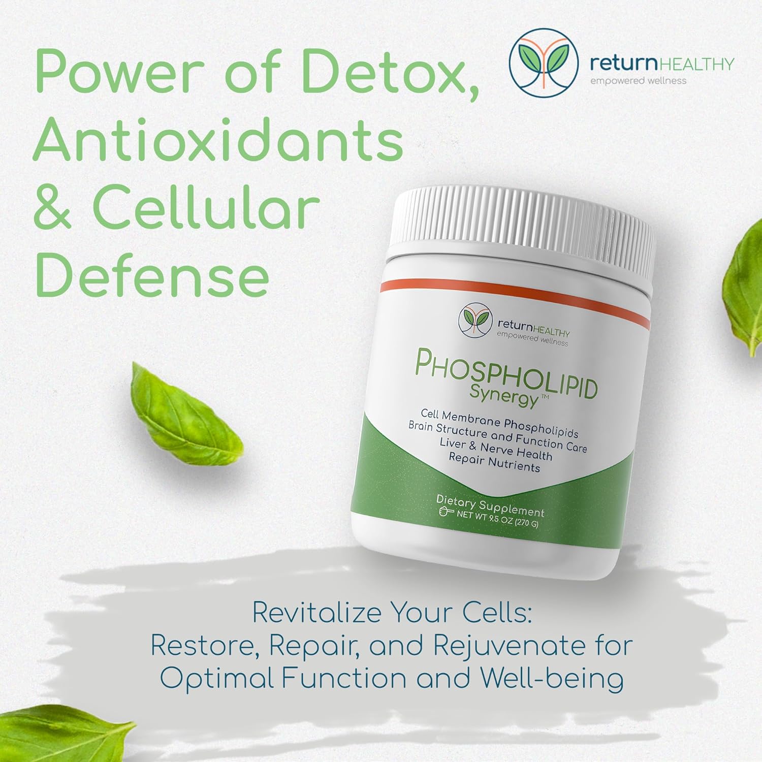 Advanced Phospholipid Synergy Powder for Cellular Repair & Brain Health - Liver Detox Formula - 270 g