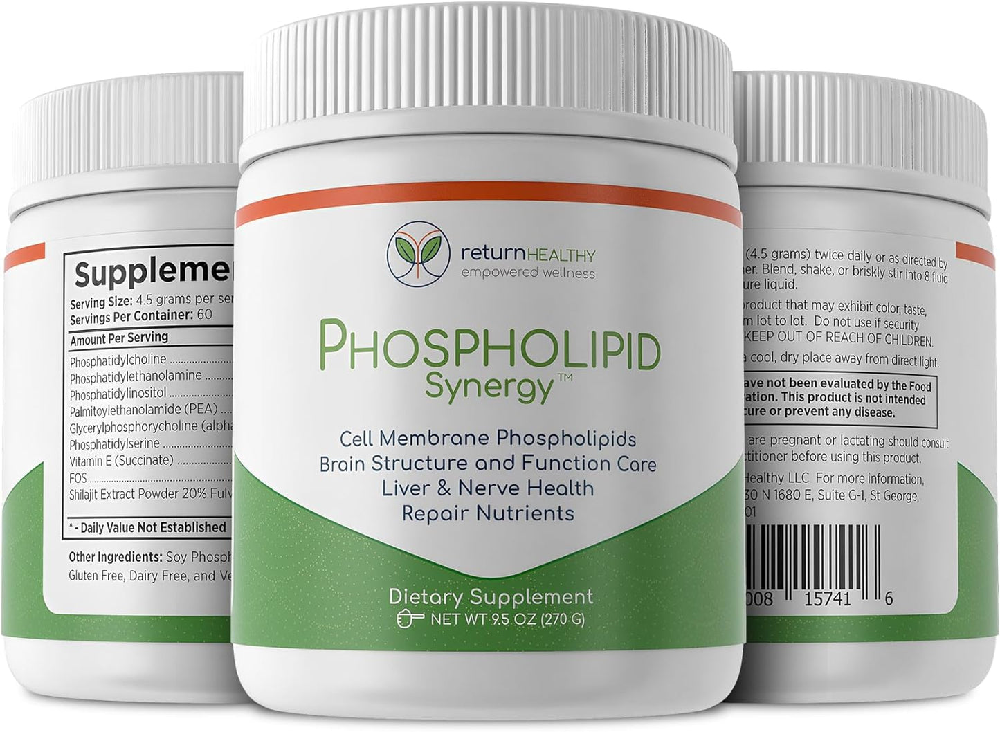 Advanced Phospholipid Synergy Powder for Cellular Repair & Brain Health - Liver Detox Formula - 270 g