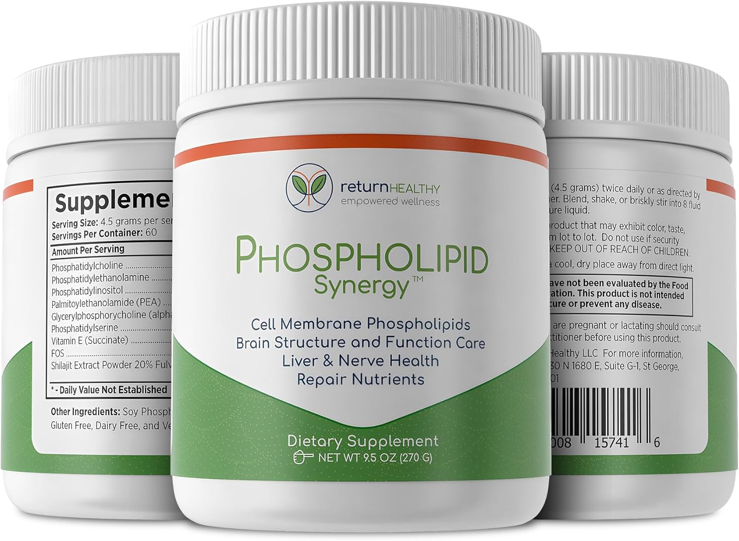 Advanced Phospholipid Synergy Powder for Cellular Repair & Brain Health - Liver Detox Formula - 270 g
