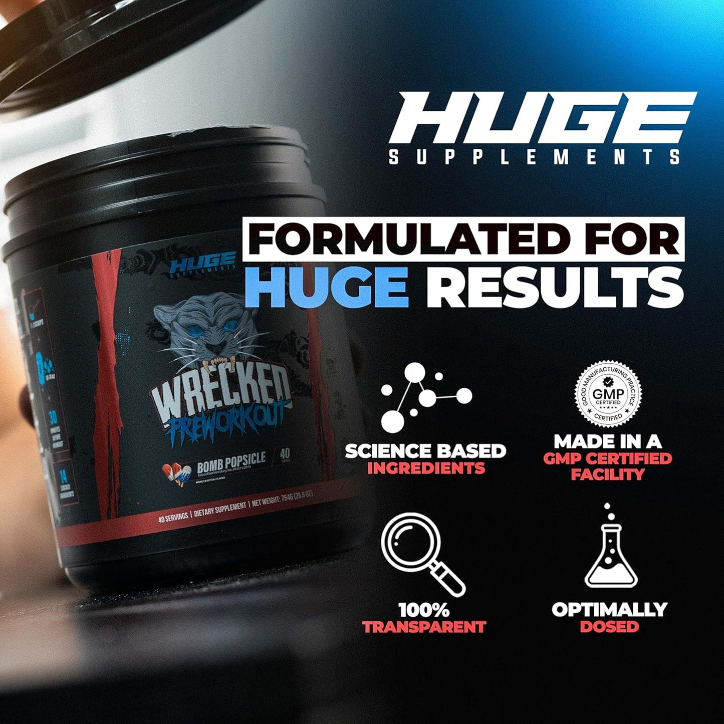 Advanced Pre Workout Powder with Powerful Formula for Boosted Energy, Focus, and Performance - 10g L-Citrulline, 6.4g Beta Alanine, 5g Tyrosine, 1g Alpha GPC, 375mg Caffeine - 40 Servings