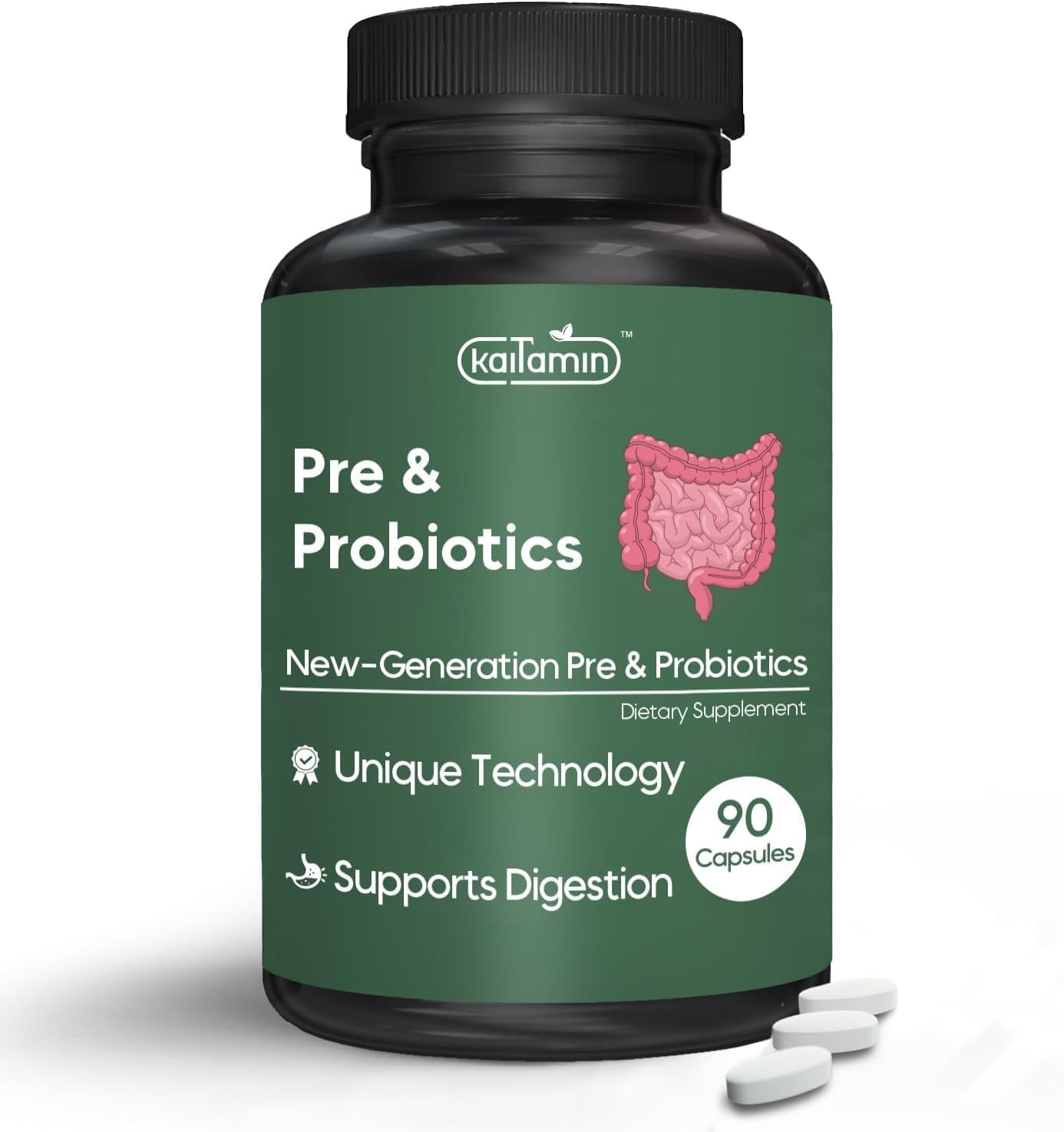 Advanced Prebiotics & Probiotics Supplement for Digestion, Brain Health, Immunity, & Metabolism - Vegan, Lower Dose, Quick Results - Men & Women - 45 Days Supply