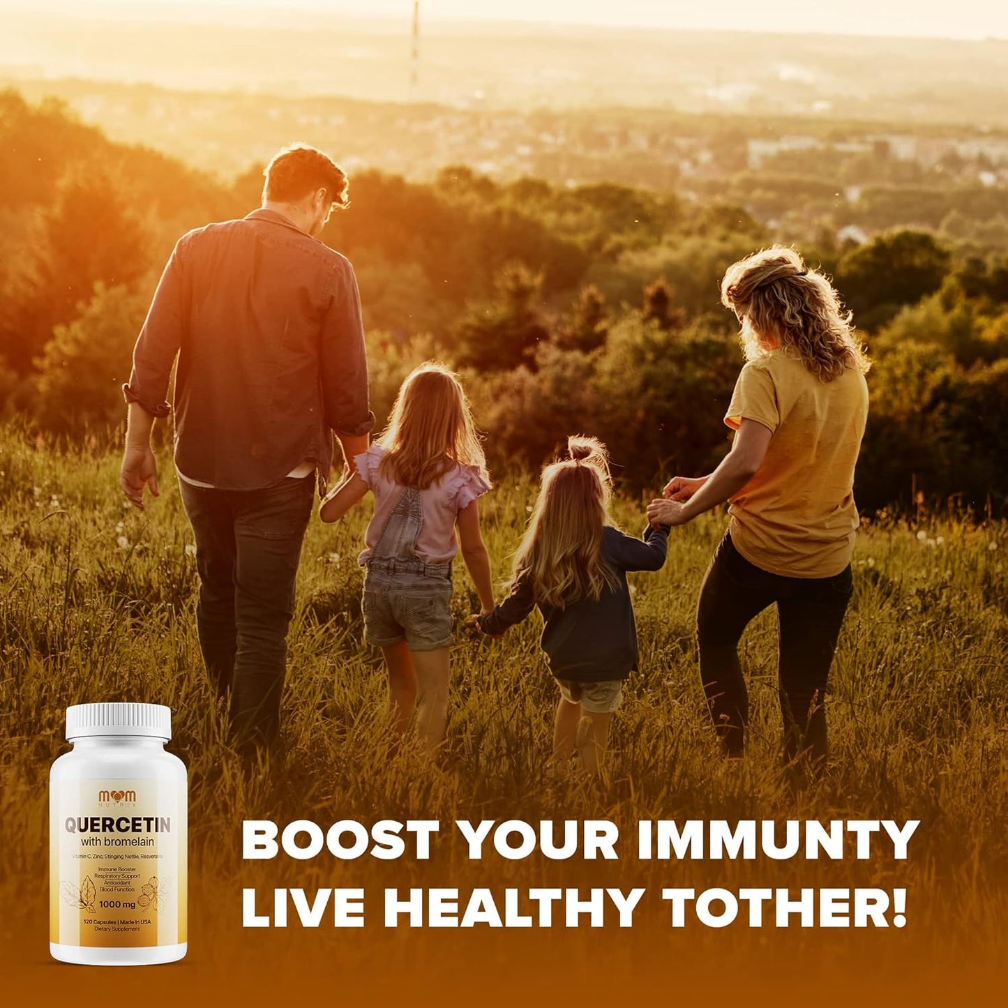 Advanced Quercetin and Bromelain Supplement with Elderberry, Nettle, Resveratrol, Zinc, and Vitamins C & D - 120 Capsules - Made in USA