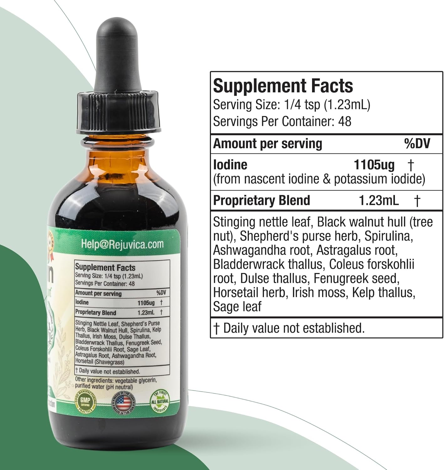 Advanced Thyroid Support Supplement with Liquid Delivery for Better Absorption - Contains Iodine, Stinging Nettle, Kelp, Astragalus, Ashwagandha & More by Rejuvica Health