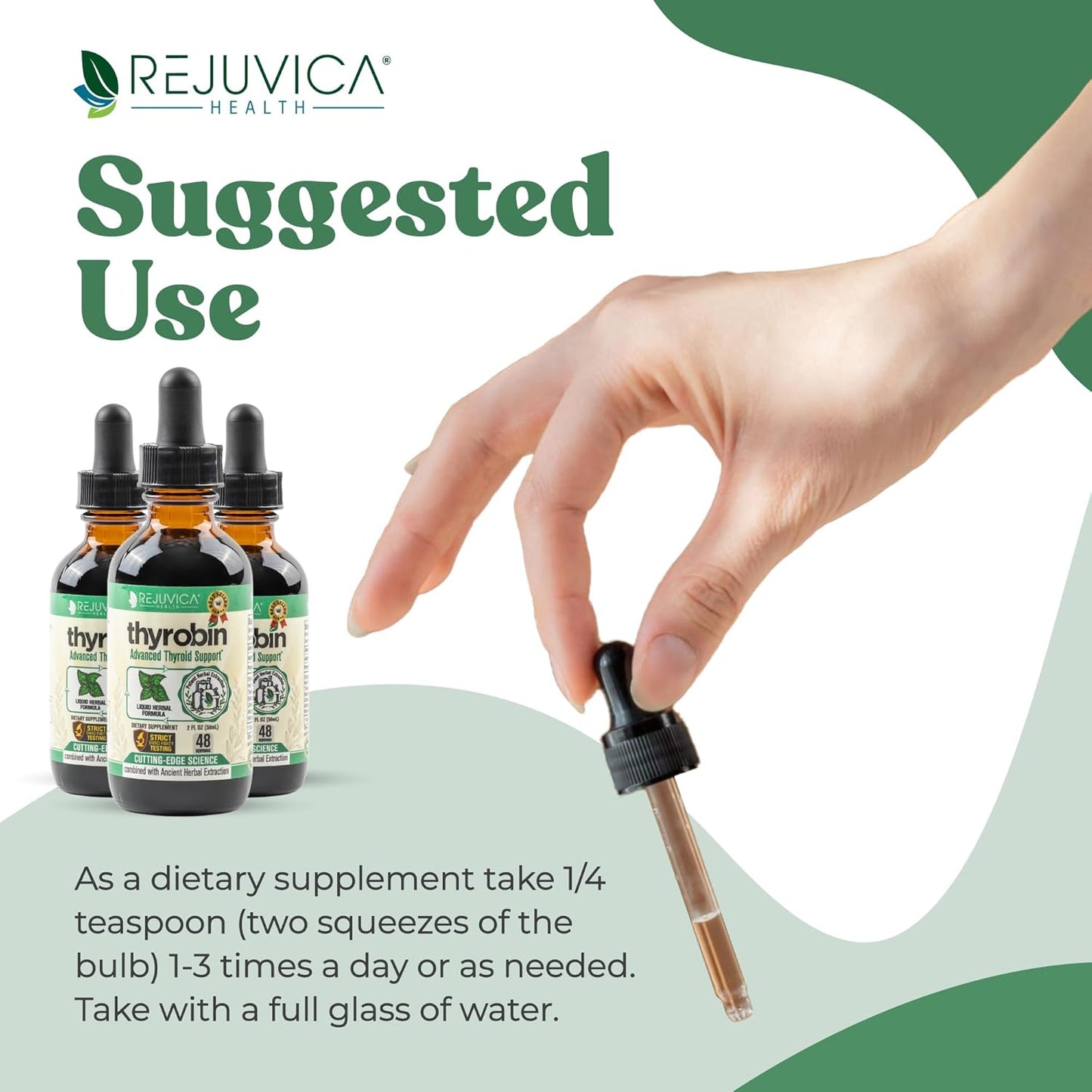 Advanced Thyroid Support Supplement with Liquid Delivery for Better Absorption - Contains Iodine, Stinging Nettle, Kelp, Astragalus, Ashwagandha & More by Rejuvica Health