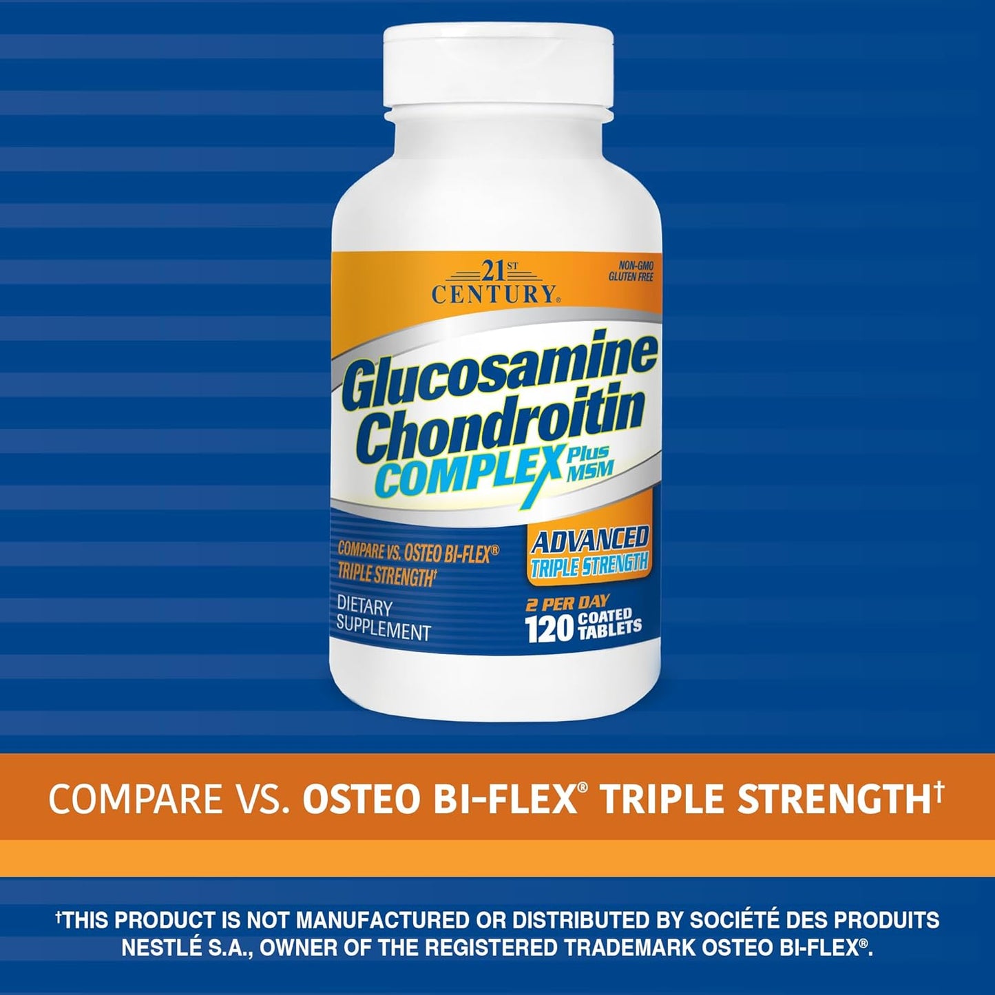 Advanced Triple Strength Glucosamine Chondroitin Complex Plus MSM Tablets - 120 Count