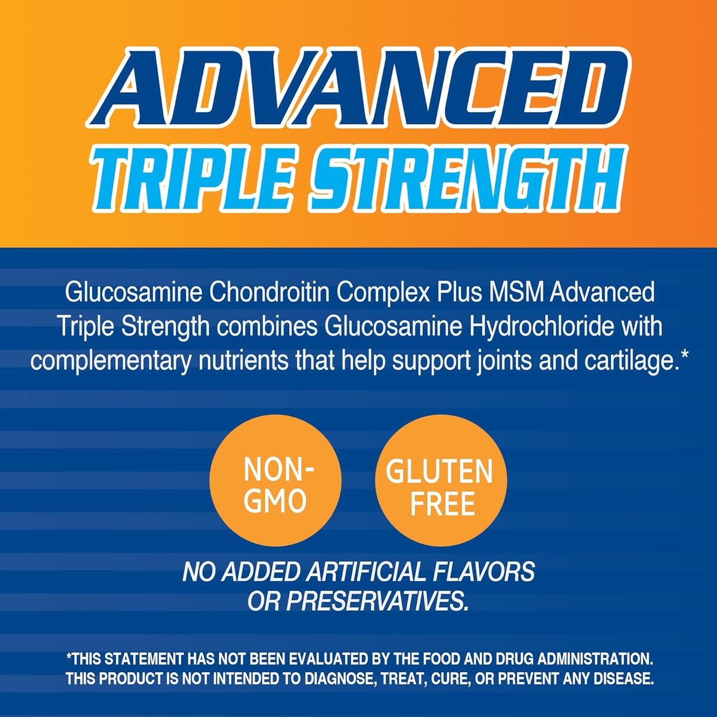 Advanced Triple Strength Glucosamine Chondroitin Complex Plus MSM Tablets - 120 Count