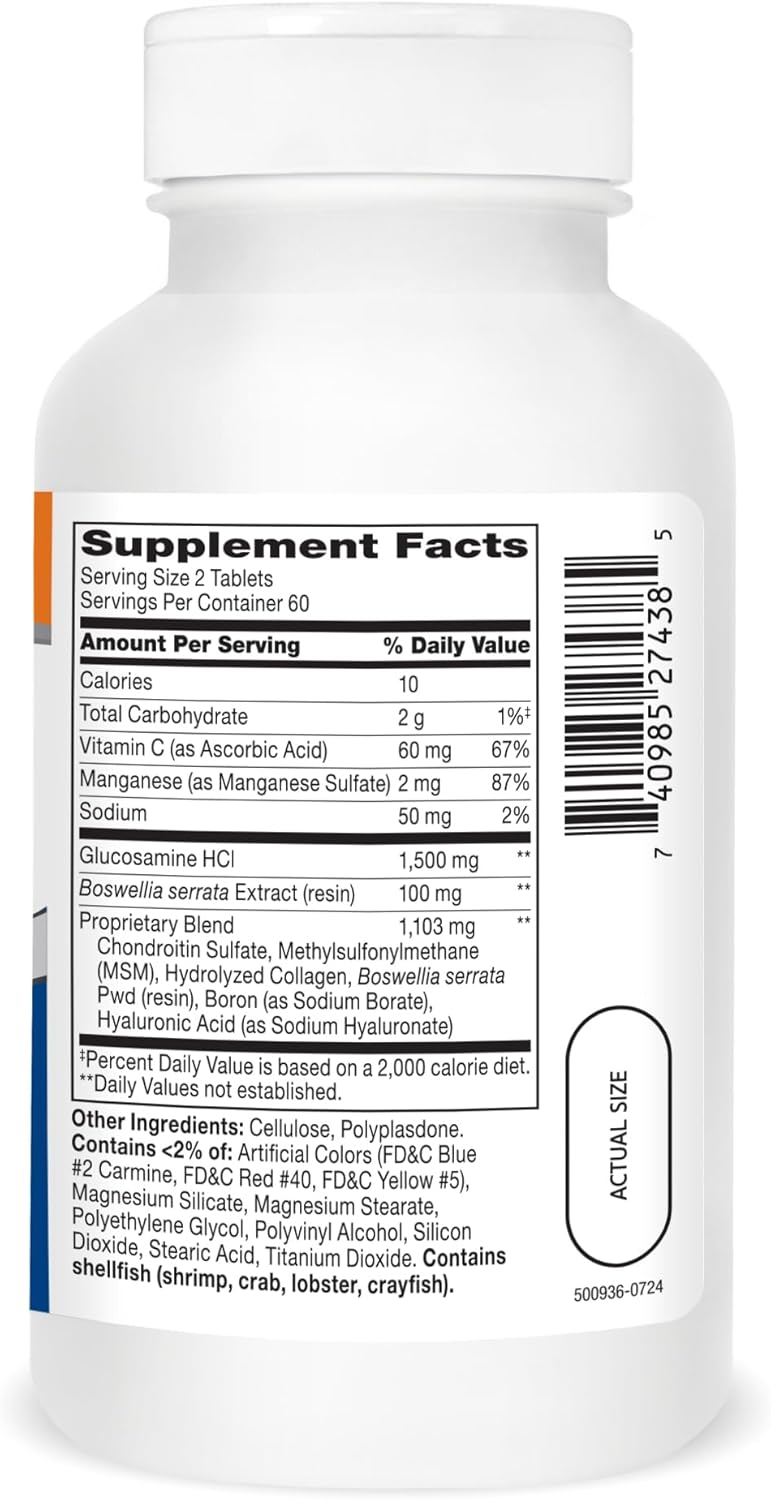 Advanced Triple Strength Glucosamine Chondroitin Complex Plus MSM Tablets - 120 Count
