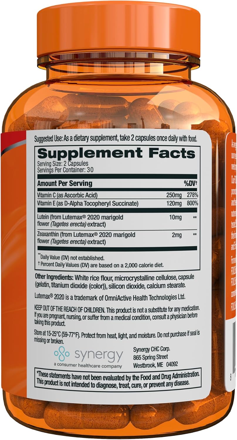 Advanced Vision Formula - Eye Vitamins with Vitamin C, E, Lutemax® 2020 - Lutein and Zeaxanthin (60 Count) - Eye Health Support Supplement - BoostGo Australia