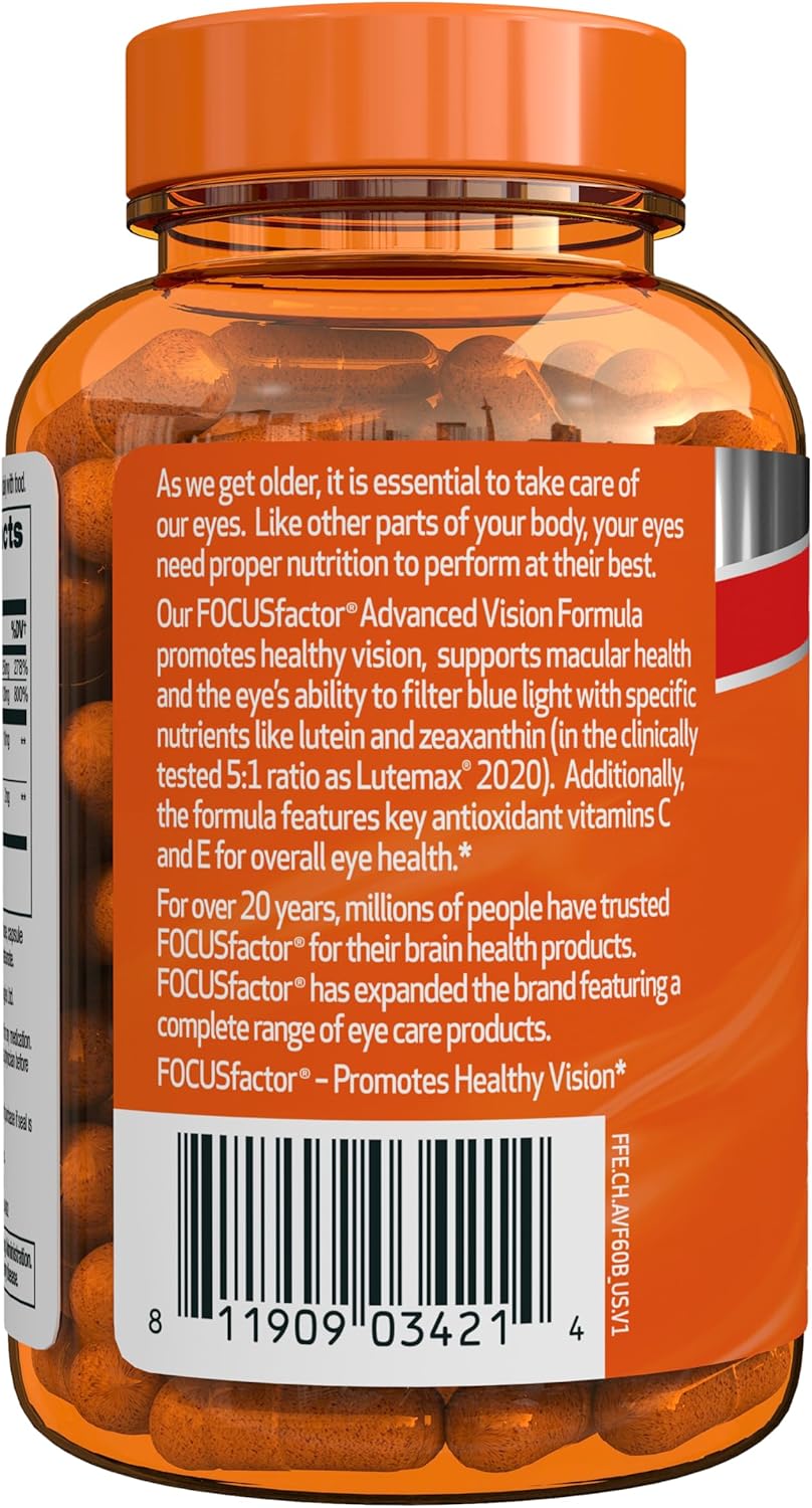 Advanced Vision Formula - Eye Vitamins with Vitamin C, E, Lutemax® 2020 - Lutein and Zeaxanthin (60 Count) - Eye Health Support Supplement - BoostGo Australia