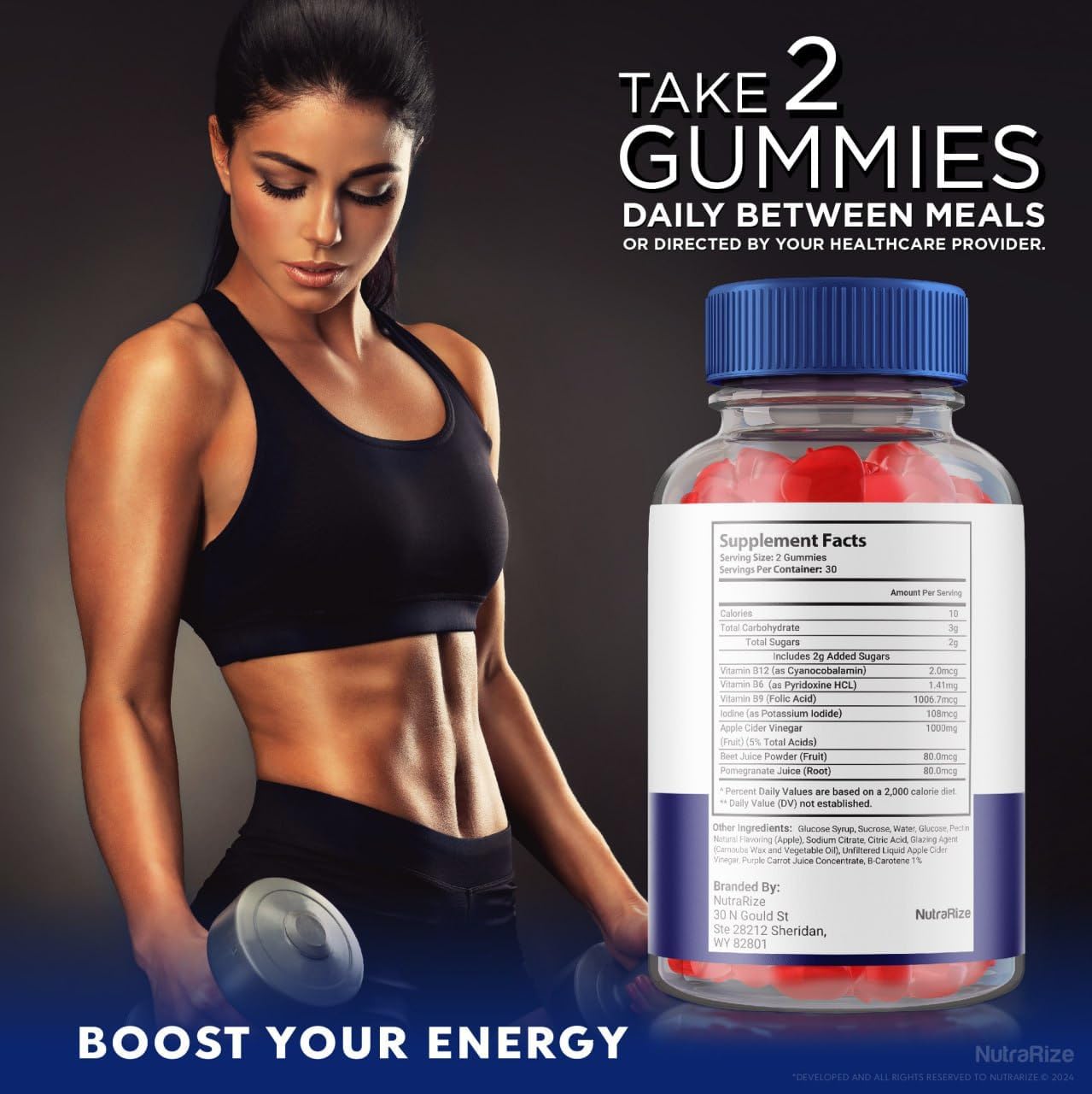 Advanced Weight Loss ACV Gummies - NutraRize HealthSmart Keto Supplement (60 Gummies)