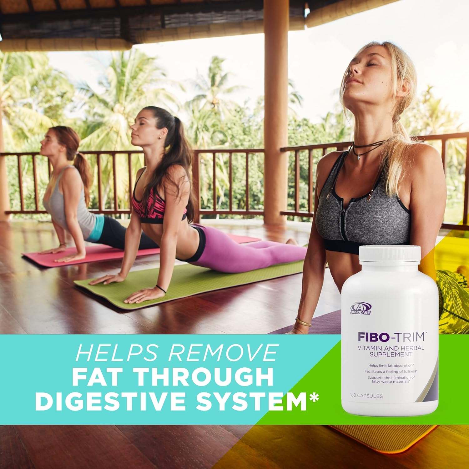 AdvoCare Fibo-Trim Capsules - Dietary Supplement for Absorption Control - Vitamin C, Vitamin E, Niacin, Taurine - 180 Count