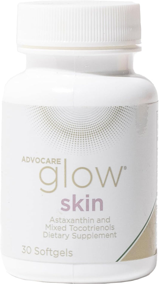 AdvoCare Glow Skin Supplement - Skin Care Softgels with Astaxanthin, Carotenoids, Tocotrienols & Vitamin E - Supports Healthy Skin, Hair & Nails