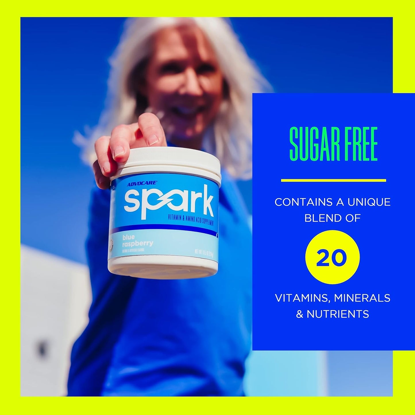 AdvoCare Spark Blue Raspberry Focus & Energy Drink Mix with Vitamins & Amino Acids - 10.5 oz