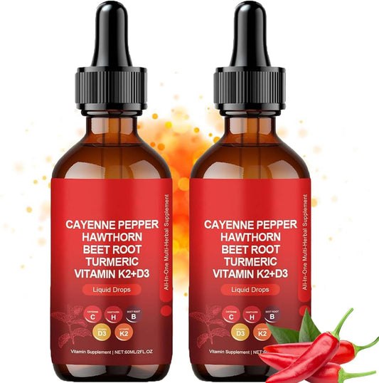 Aeluro Cayenne Pepper Liquid Drops 60ml - Pack of 2