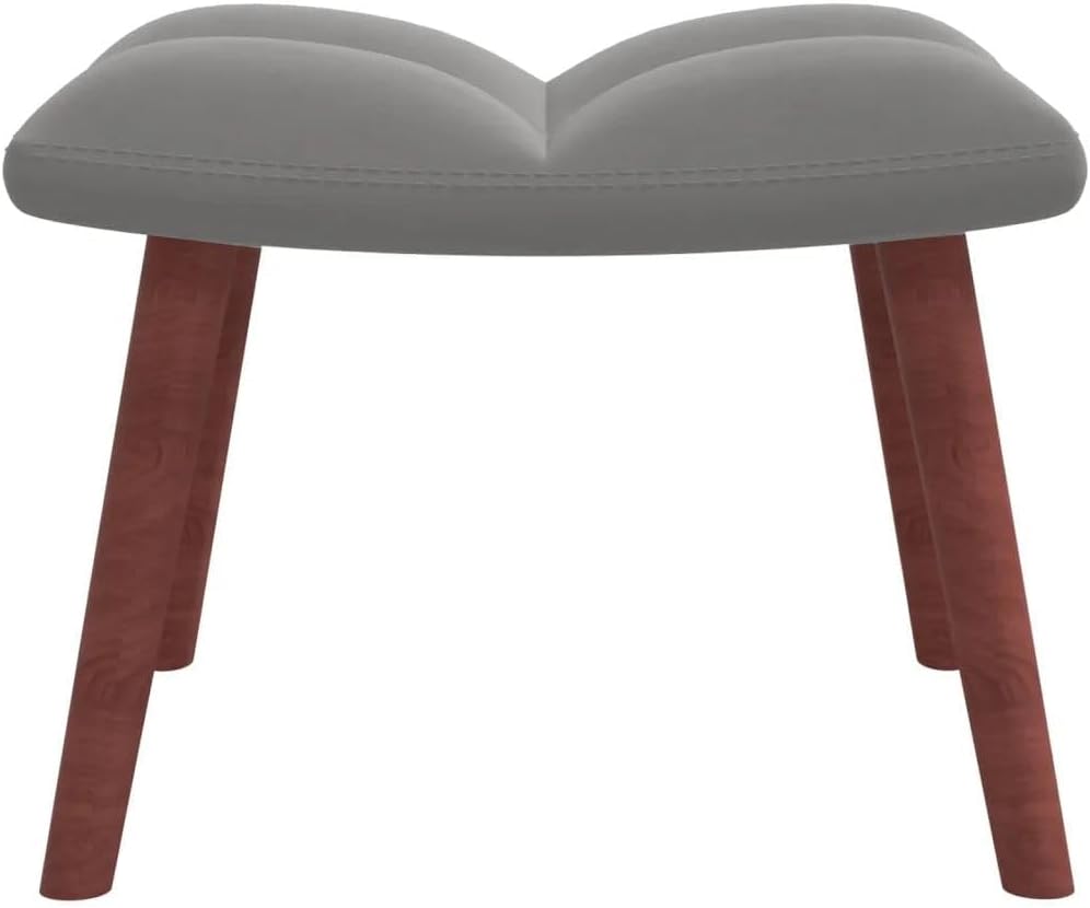 AetherAuto Light Gray Velvet Relaxing Chair with Stool, 22.8" Armrest Height, Foam-Filled, Easy Install