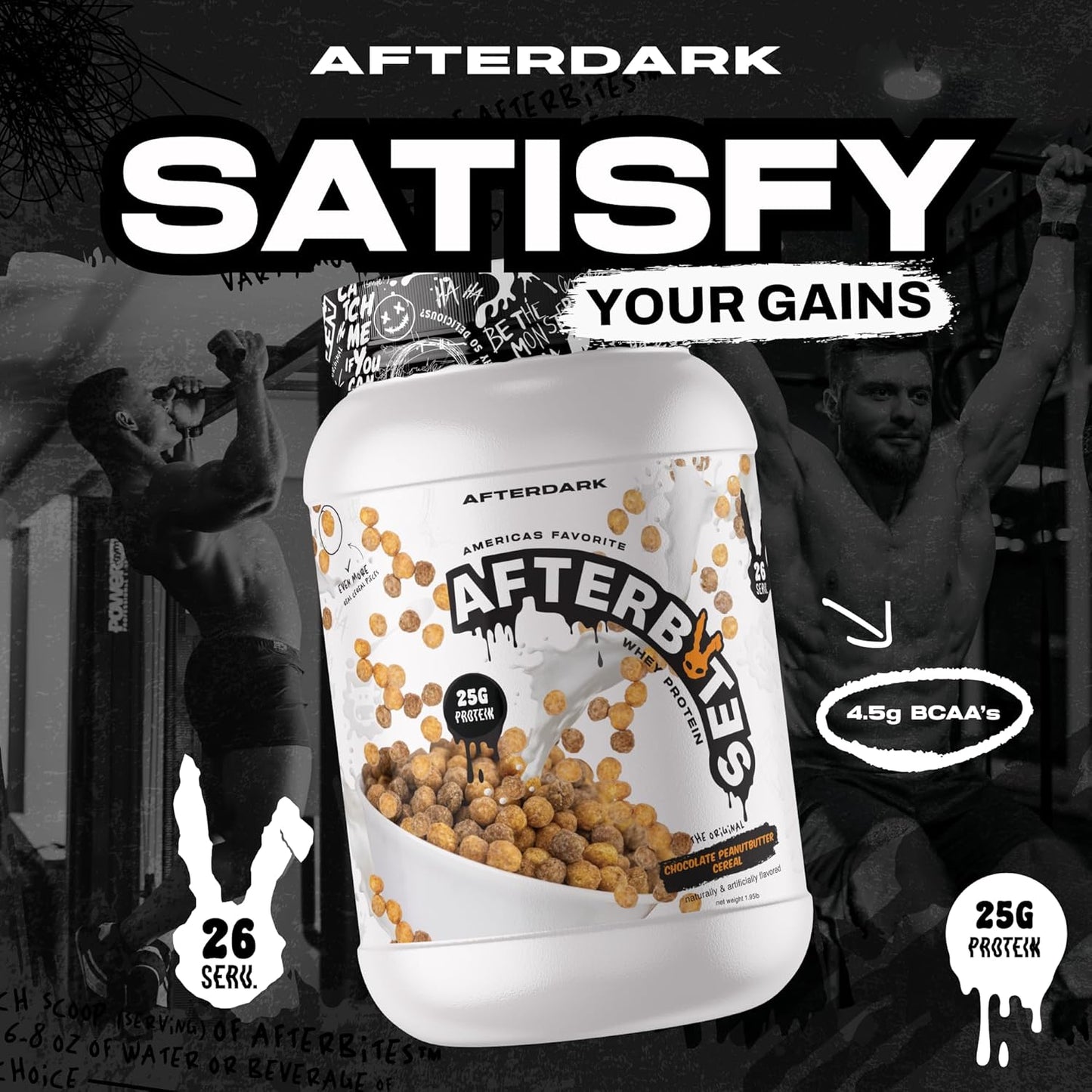 AfterBites Whey Protein Powder - 25g Protein, 4.5g BCAA's, Isolate Protein, Easy Dissolving, USA Made - Campfire Smores Flavor - 26 Servings